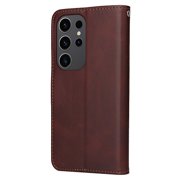 SKALO Samsung S24 Ultra PU-læder Pungetui - Vælg farve Brown