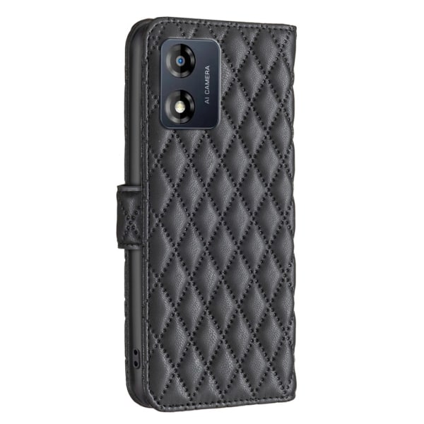 SKALO Motorola Moto E13 4G BINFEN COLOR Tikattu Lompakko - Musta Black