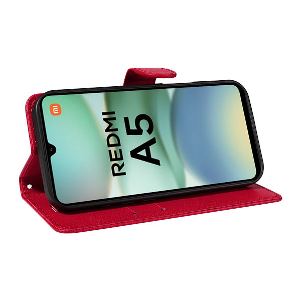 SKALO Xiaomi Redmi A5 4G PU-läder Plånboksfodral - Fler färger Röd
