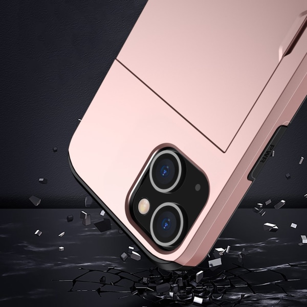 SKALO iPhone 15 Plus Armor Skal Korthållare - Roséguld Rosa guld