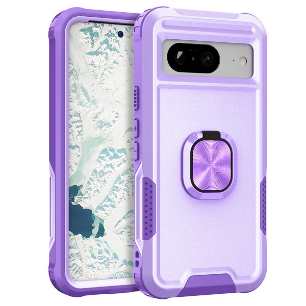 SKALO Google Pixel 8 Armor Hybridi metallirengas kuori - Violett Purple