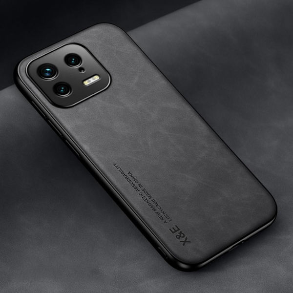 SKALO Xiaomi 13 5G X&E PU-Läder Skal - Mörkgrå Mörkgrå