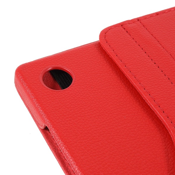 SKALO Samsung Tab A8 10.5 (2021/2022) 360 Litchi Flip Cover - Rød Red