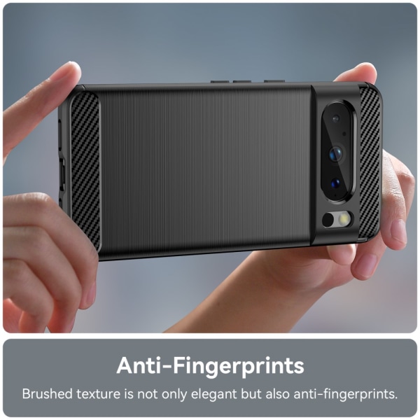 SKALO Google Pixel 8 Pro Armor Carbon Stødsikker TPU-cover - Vælg farve Black