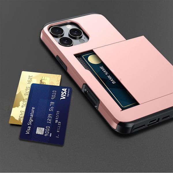 SKALO iPhone 16 Pro Armor Suojakuori korttikotelo - Musta Black