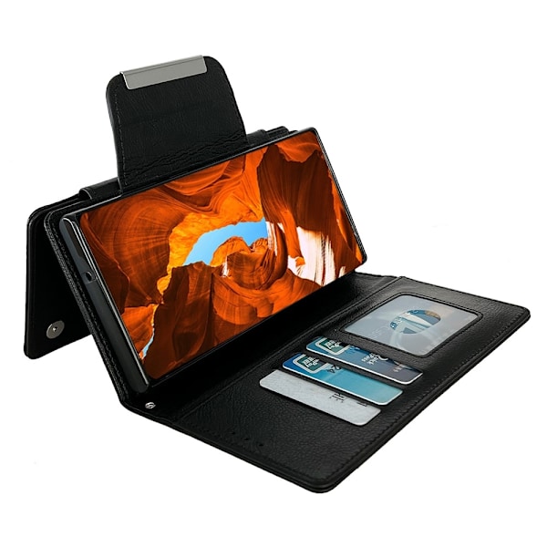 SKALO Samsung S25+ 2-in-1 Magnetiskt Avtagbart Plånboksfodral - Svart Svart