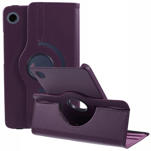 SKALO Samsung Tab A9 360 Litchi Flip Cover - Lilla Purple