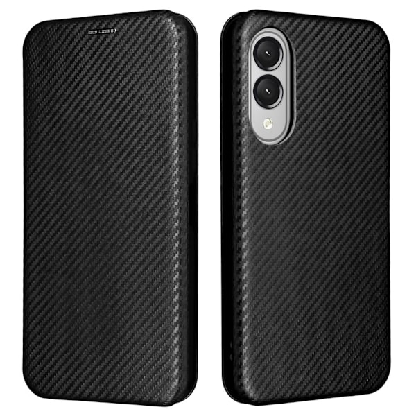 SKALO Samsung S25 Edge Carbon Fiber Plånboksfodral - Svart Svart