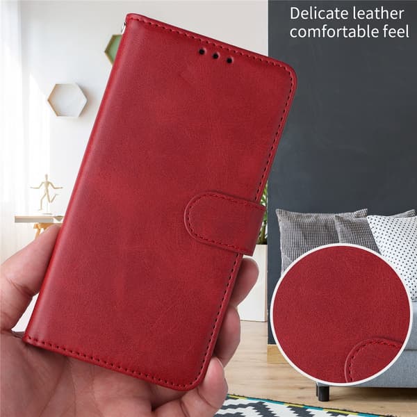 SKALO PU-læder Flip Cover til iPhone 18 Pro Max - Vælg farve Red