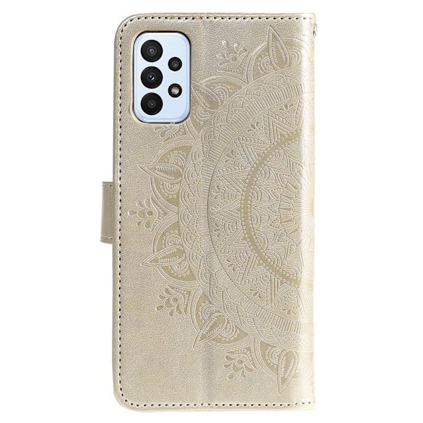 SKALO Samsung A23 5G Mandala Flip Cover - Guld Gold