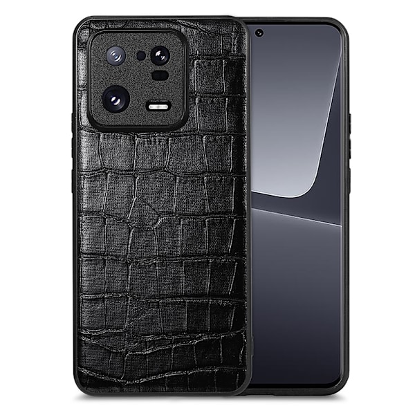 SKALO Xiaomi 13 Pro 5G Crocodile PU Leather Hybrid Cover - Sort Black