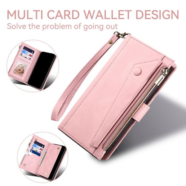SKALO Motorola Moto G84 5G ESEBLE Big Wallet Pungetui - Rosa guld Pink gold