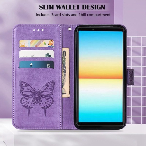 SKALO Sony Xperia 10 IV Mandala Flip Cover - Lilla Purple