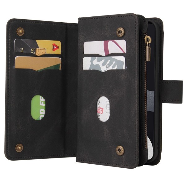 SKALO Xiaomi 13 Lite Big Wallet 17-lokeroa Lompakkokotelo - Musta Black