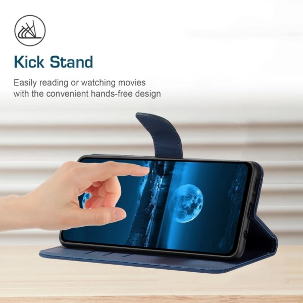 SKALO Samsung A15 4G Embossed Plånboksfodral i PU-Läder - Blå Blå