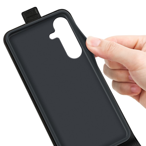 SKALO Samsung S25 Vertical Flip PU-Læder Flip Cover - Sort Black