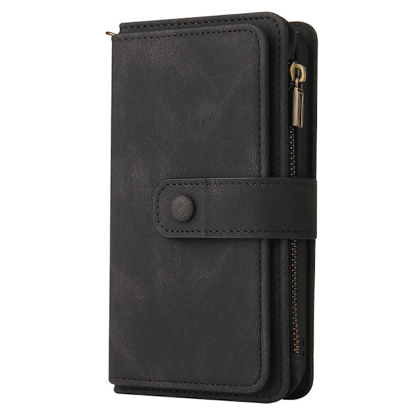 SKALO Samsung A05s 4G Big Wallet 17-lokeroa Lompakkokotelo - Musta Black