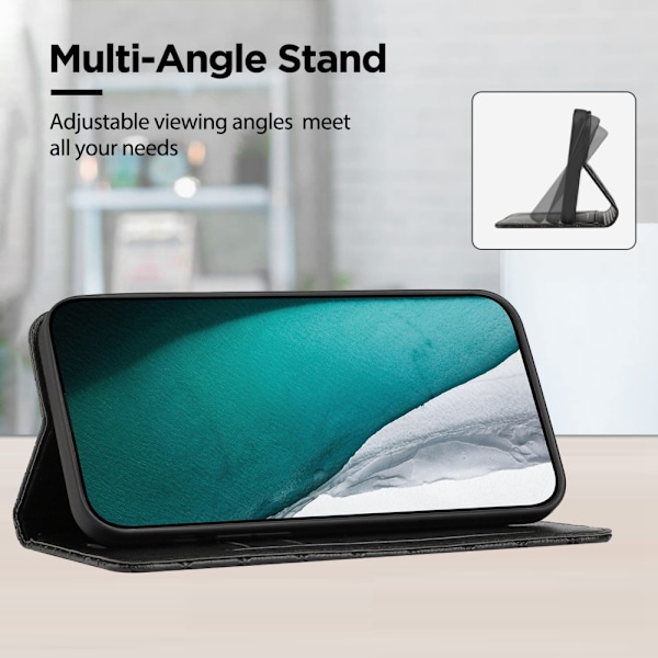 SKALO Xiaomi Redmi 10C Rhombus Litchi Flip Cover - Sort Black