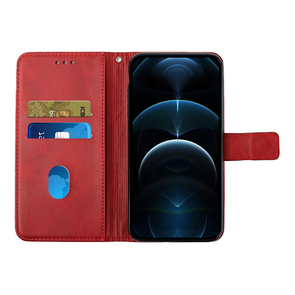 SKALO Samsung S23 Kohokuvioitu PU Nahka Lompakkokotelo - Punainen Red