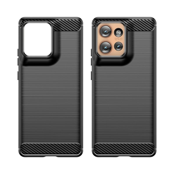 SKALO Motorola Edge 50 5G Armor Carbon Stødsikker TPU-cover - Vælg farve Black
