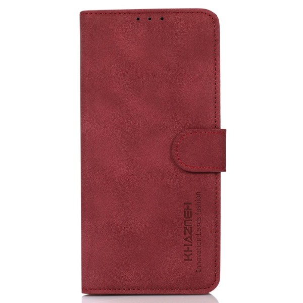 SKALO Xiaomi Redmi 12C 4G KHAZNEH Lompakkokotelo PU-nahasta - Punainen Red