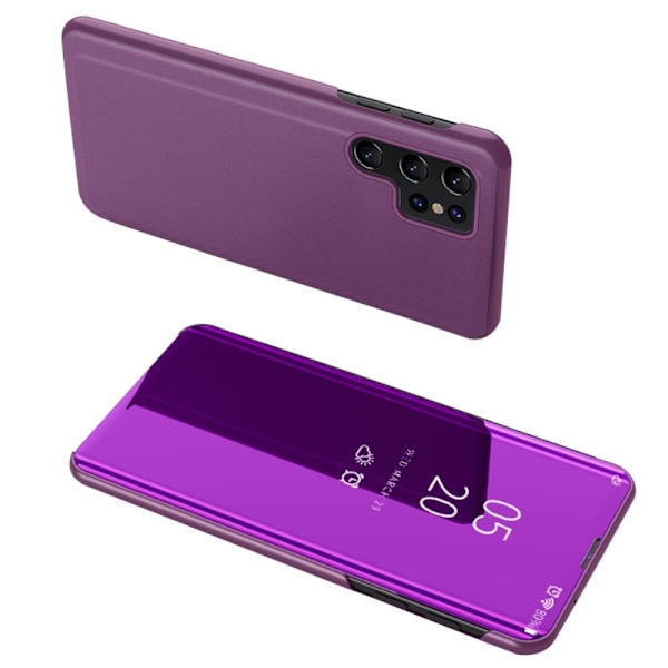 SKALO Samsung S24 Ultra Clear View Lompakkokotelo - Violetti Purple