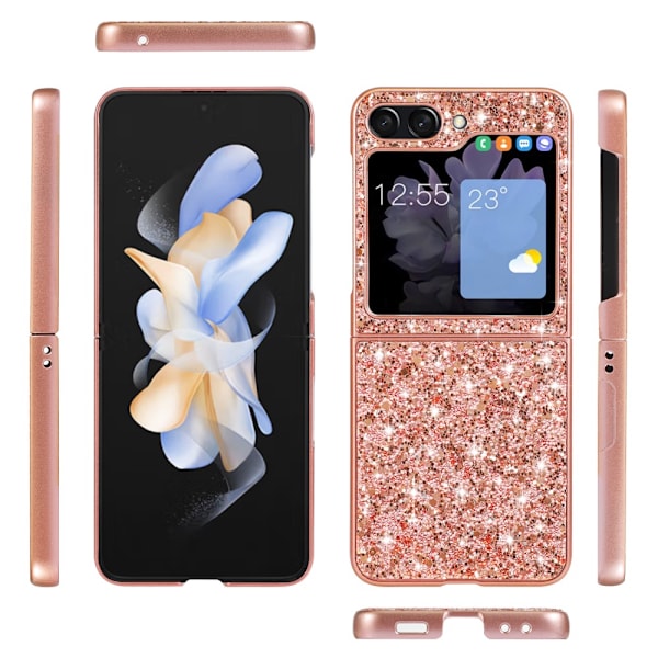 SKALO Samsung Z Flip6 Glitter TPU Skal - Roséguld Rosa guld