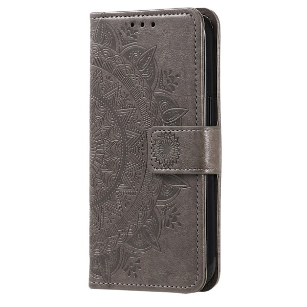 SKALO Google Pixel 8 Mandala lompakkokotelo - Harmaa Grey