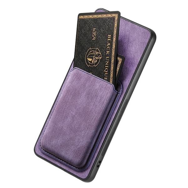 SKALO Samsung A56 5G PU-nahkainen magneettinen korttikotelo Suojakuori - Violetti Purple