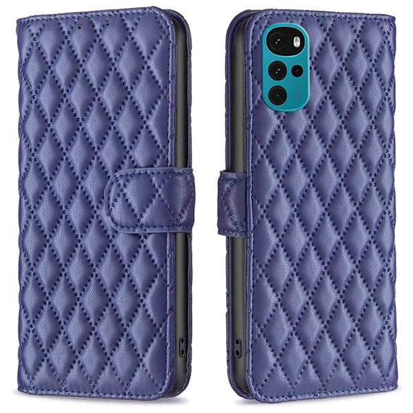 SKALO Motorola Moto G22 BINFEN COLOR Tikattu Lompakko - Sininen Blue
