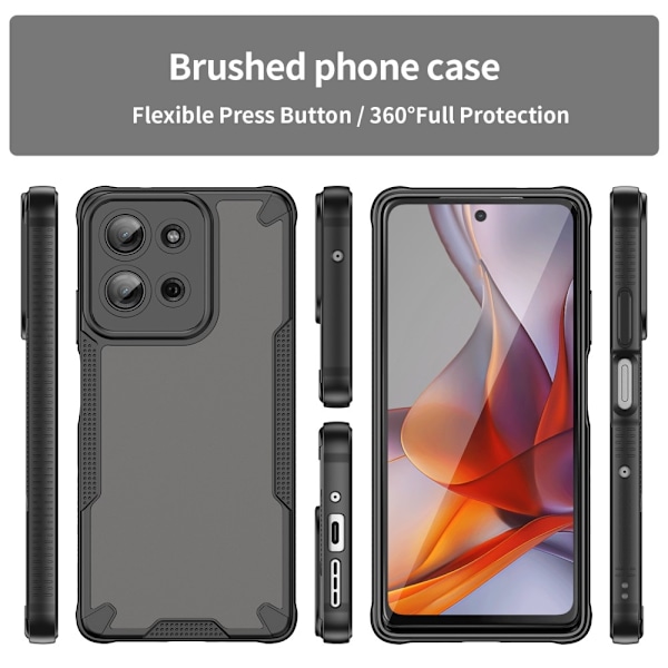 SKALO Motorola Moto G75 5G Armor Hybrid Frosted Cover - Sort Black