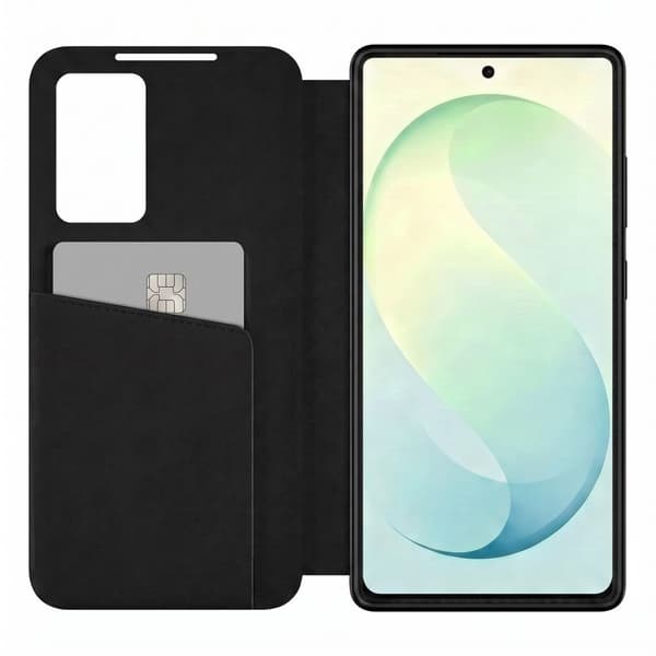 Tech-Protect Smart Wallet Window korttitaskulla sopii Samsung Galaxy S26 FE - Matta musta Black