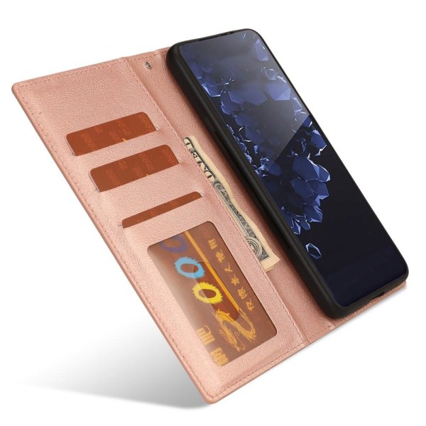 SKALO Samsung S22+ DOLIZMA 2 in 1 magneettinen lompakkokotelo - Pink gold