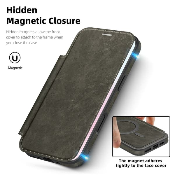 SKALO iPhone Air Slim Plånboksfodral - Grå grå