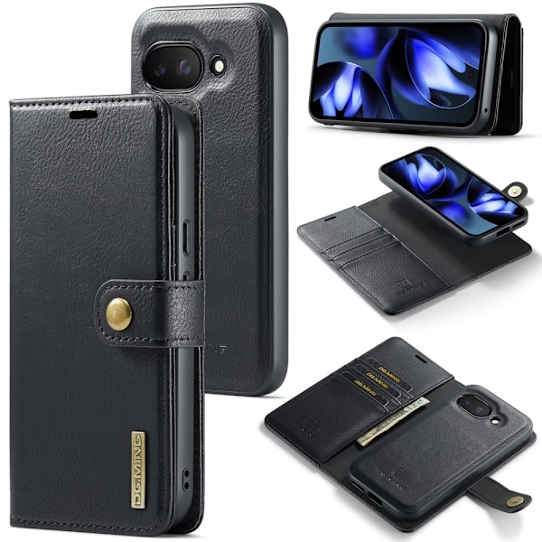 DG MING Google Pixel 9a 2-in-1 Magneetti Lompakkokotelo - Musta Black