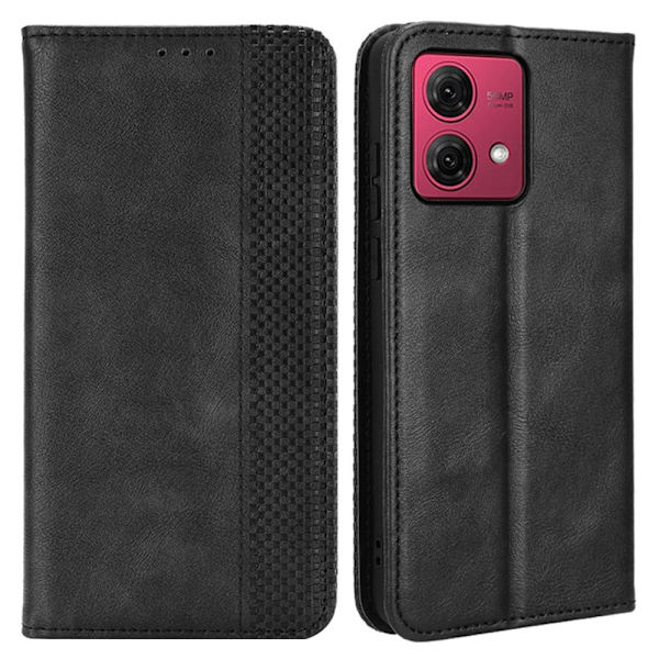 SKALO Motorola Moto G84 5G Embossed Premium Plånboksfodral - Svart Svart