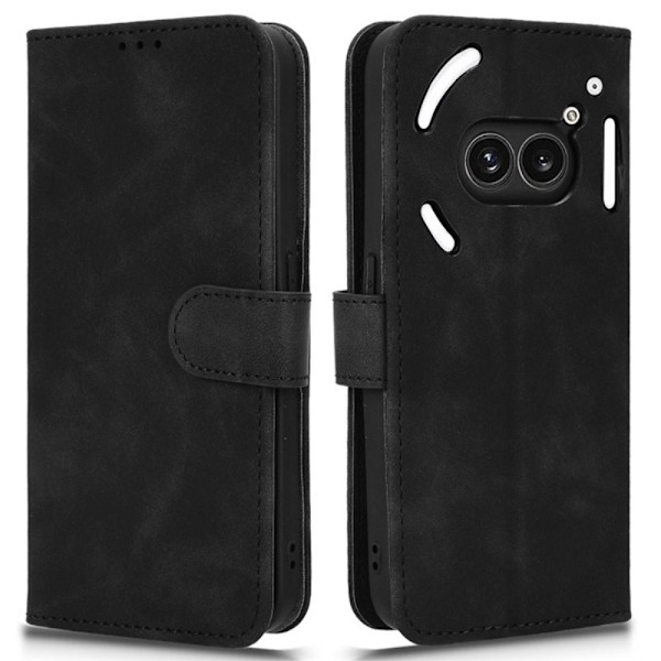 SKALO Nothing Phone (2a) Plus Matt PU-Läder Plånboksfodral - Svart Svart