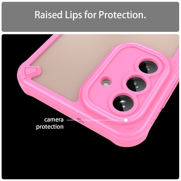 SKALO Samsung A26 5G Armor Hybrid Frosted Skal - Rosa Rosa