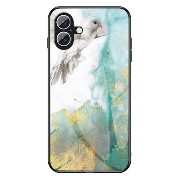 SKALO iPhone 16 Plus Marmor Härdat Glas TPU-skal - Motiv 3 multifärg