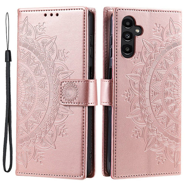 SKALO Samsung A55 5G Mandala Plånboksfodral - Roséguld Rosa guld