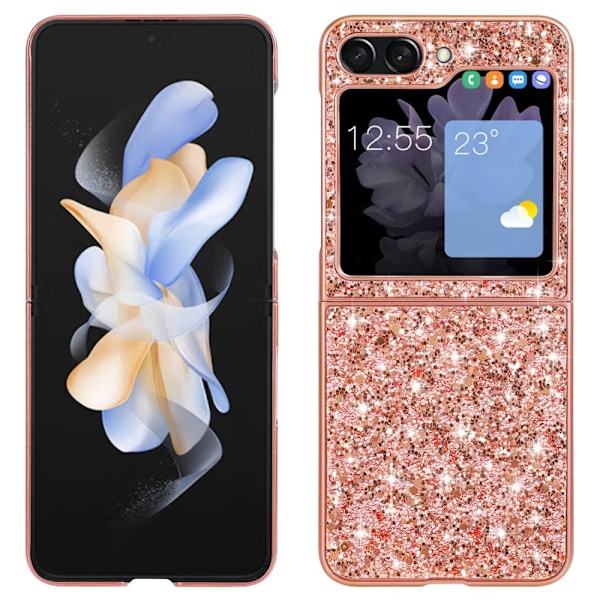 SKALO Samsung Z Flip6 Glitter TPU Skal - Roséguld Rosa guld