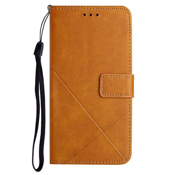 SKALO Xiaomi Redmi Note 12 4G Kohokuvioitu PU Nahka Lompakkokotelo - Vaaleanruskea Light brown