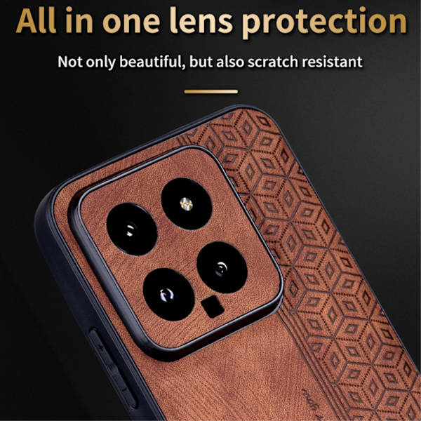 SKALO Xiaomi 14 5G AZNS PU læder Cover - Sort Black