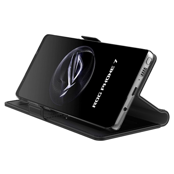 SKALO Asus ROG Phone 7 5G Kortholder Mirror Flip Cover - Sort Black