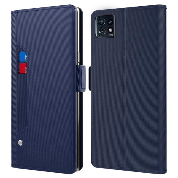 SKALO Motorola Edge 40 Pro 5G Korthållare Spegel Plånbok - Blå Blå