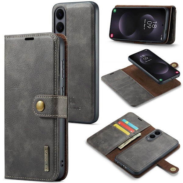 DG MING Samsung S25 Edge 2-in-1 Magneetti Lompakkokotelo - Harmaa Grey