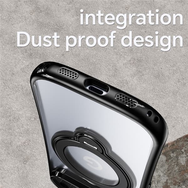 SKALO Electroplated 360° Ring TPU Cover til Google Pixel 11 - Sort Black