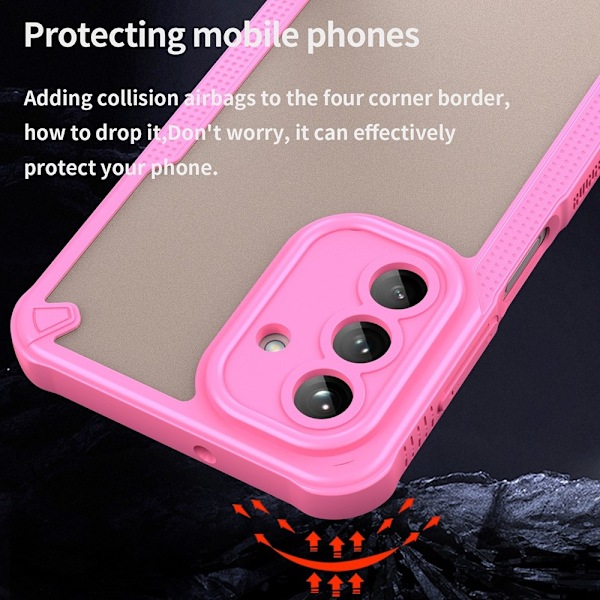 SKALO Samsung A26 5G Armor Hybrid Frosted Skal - Rosa Rosa