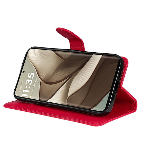 SKALO Motorola Edge 50 5G PU-læder Pungetui - Vælg farve Red