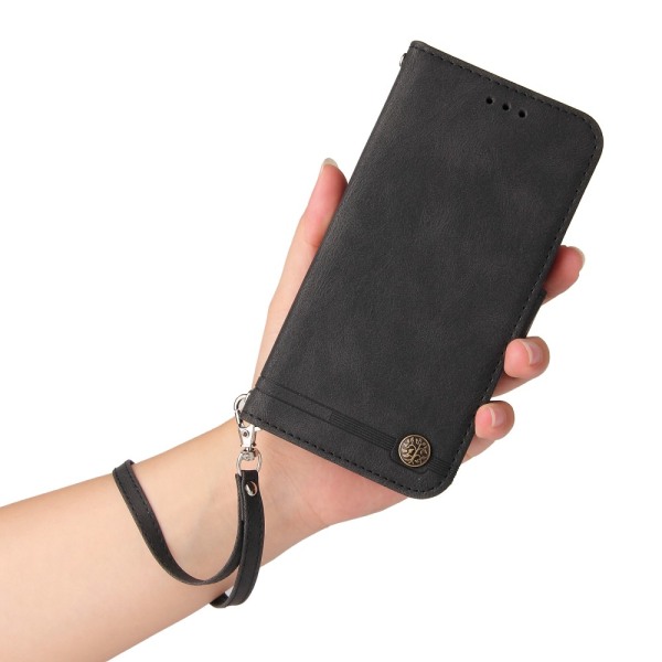 SKALO OnePlus 12R 5G Flip Cover m. pung i PU-læder - Sort Black
